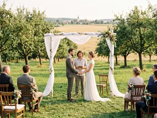 Traubogen aus Birke bei einer Hochzeit